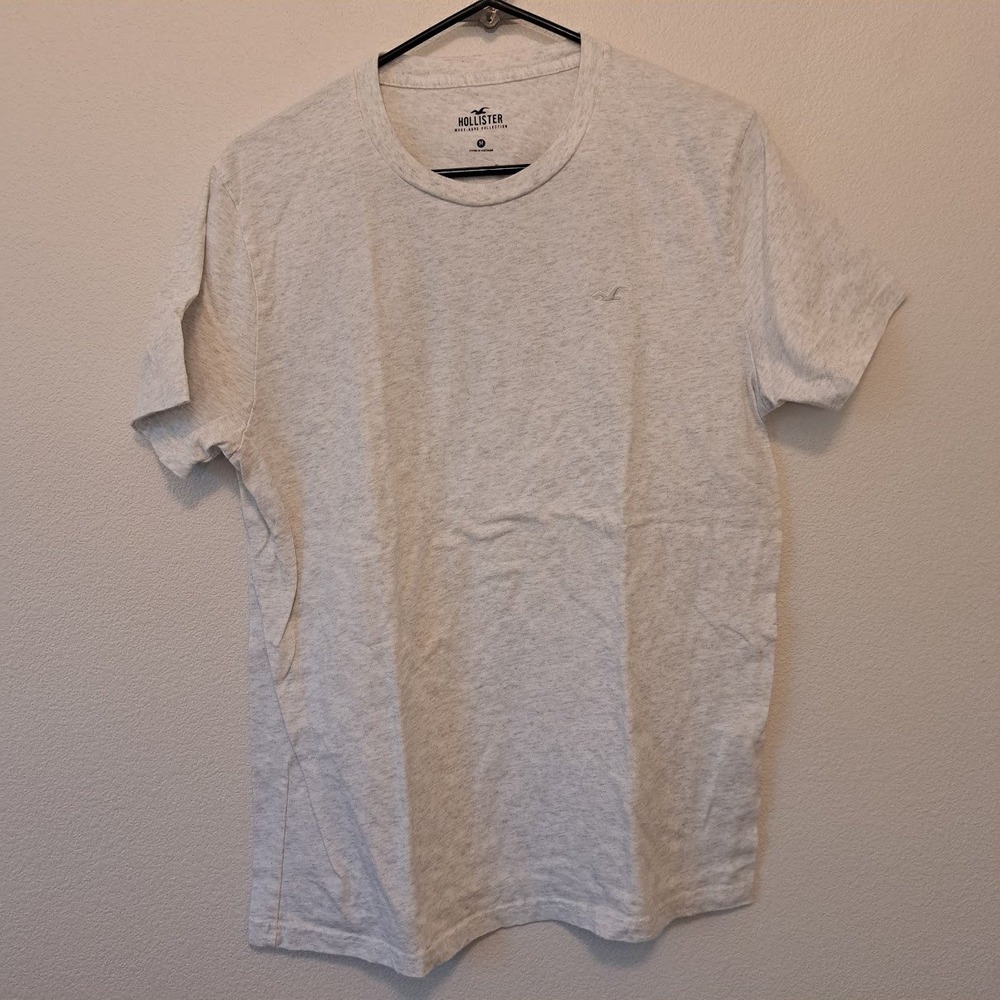 Hollister Mens Must-Have Collection Gray Heather Cotton Crew Neck T-Shirt Medium